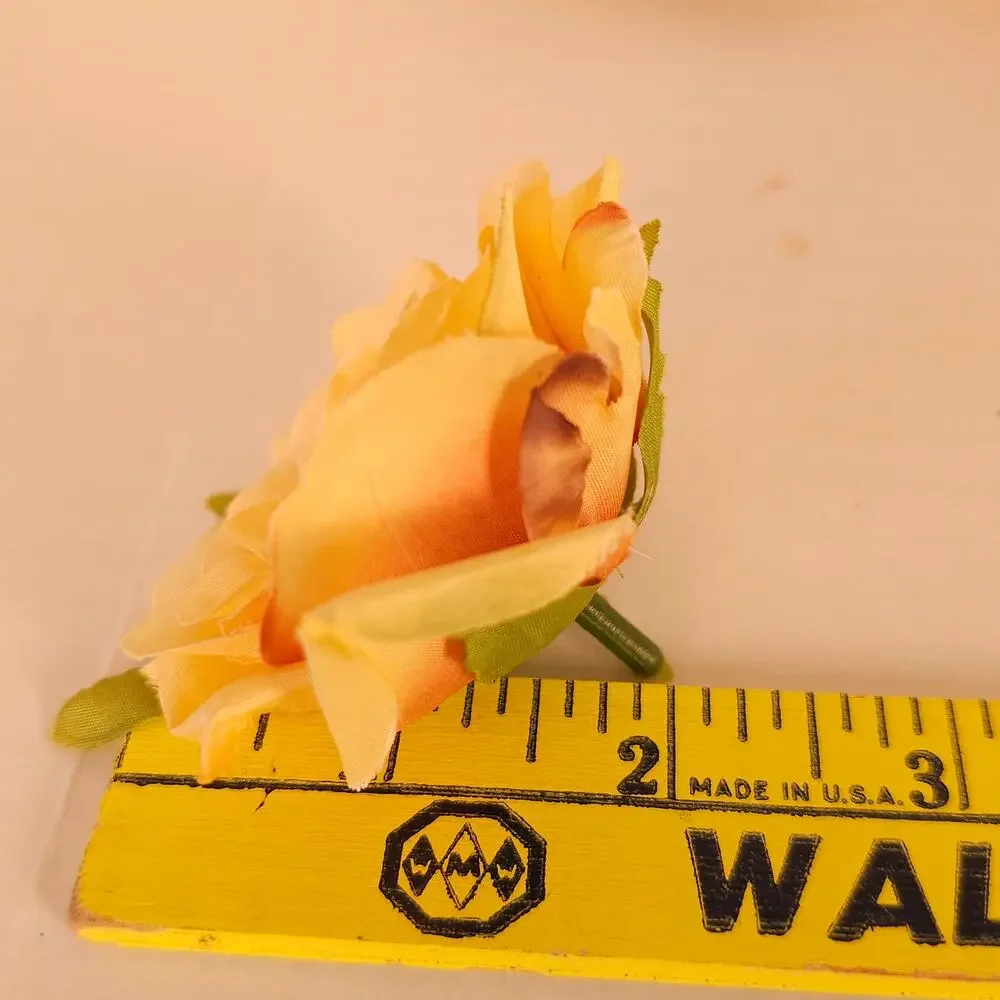 60 Peach Silk Rose Heads 3